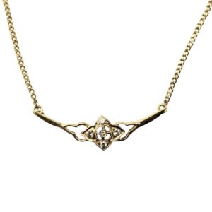 Gold necklace with diamonds (585)