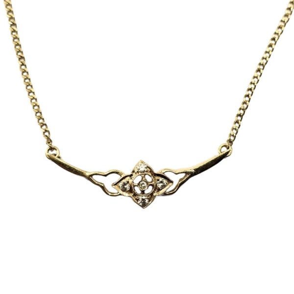 Gold necklace with diamonds (585)