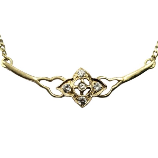 Gold necklace with diamonds (585) - Image 2